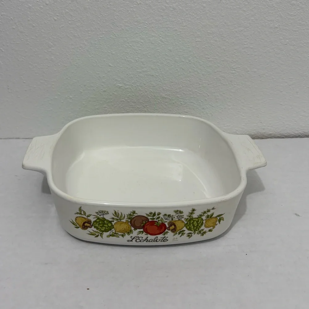 White Glass Casserole Dish with Lid